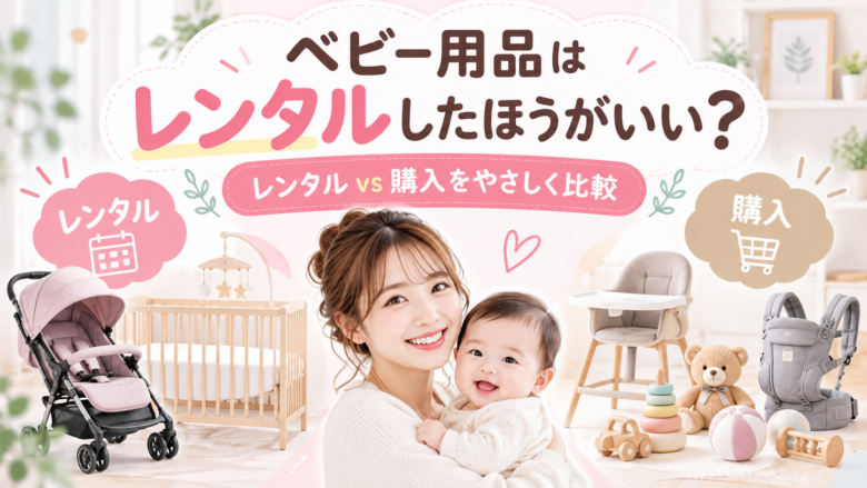 ベビー用品のレンタルと購入を比較するイメージ